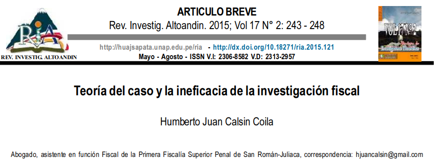 Teoría del caso y la ineficacia de la investigación fiscal
