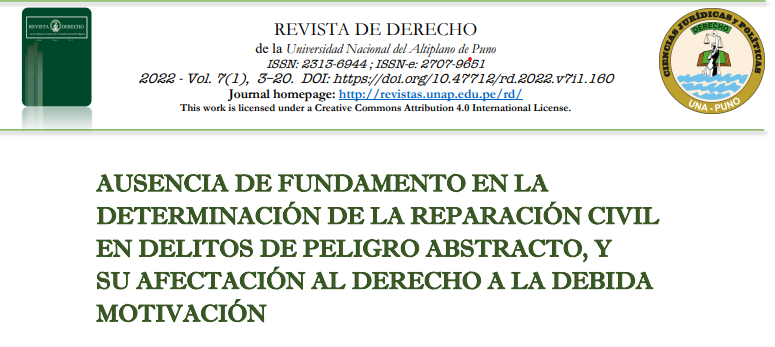 Ausencia de fundamento en la determinación de la reparación civil en delitos de peligro abstracto, y su afectación al derecho a la debida motivación